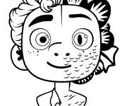 Coloriage Luca Disney demi humain demi monstre marin