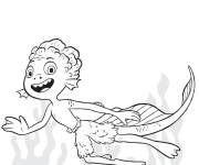 Coloriage Luca en mode monstre marin