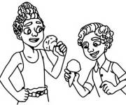 Coloriage Luca et Alberto aiment les glaces