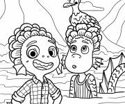 Coloriage Luca et Alberto en monstres marins en couleurs