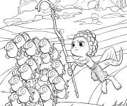 Coloriage Luca et banc de poissons Disney Pixar