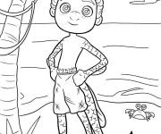 Coloriage Luca monstre marin sur la plage