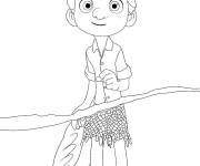 Coloriage Luca Paguro dans l'eau