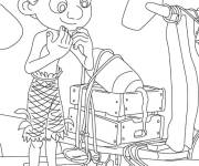 Coloriage Luca Paguro de Disney Pixar avec son nouveau Vespa Scooter