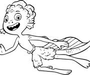 Coloriage Luca Paguro joyeux dans l'eau
