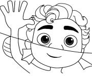 Coloriage Luca Paguro montre marin te salue