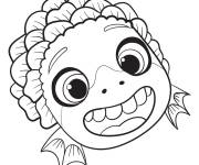 Coloriage Portrait de Luca monstre marin rigolo