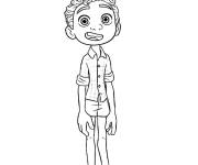 Coloriage Portrait du h&eacute;ros Luca de Dsney Pixar