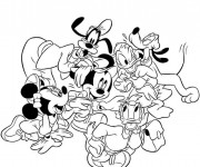 Coloriage La famille de Mickey