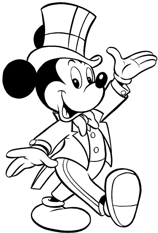 Coloriage et dessins gratuits Le gentilhomme Mickey à imprimer