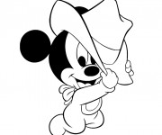 Coloriage Le mignon Mickey b&eacute;b&eacute;
