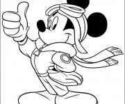 Coloriage Le pilote Mickey