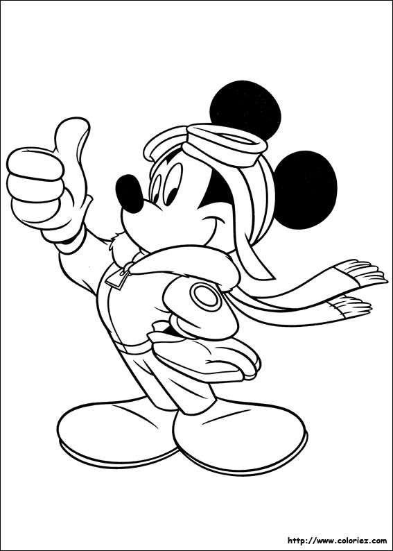 Coloriage et dessins gratuits Le pilote Mickey à imprimer
