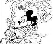 Coloriage Mickey à Hawaii