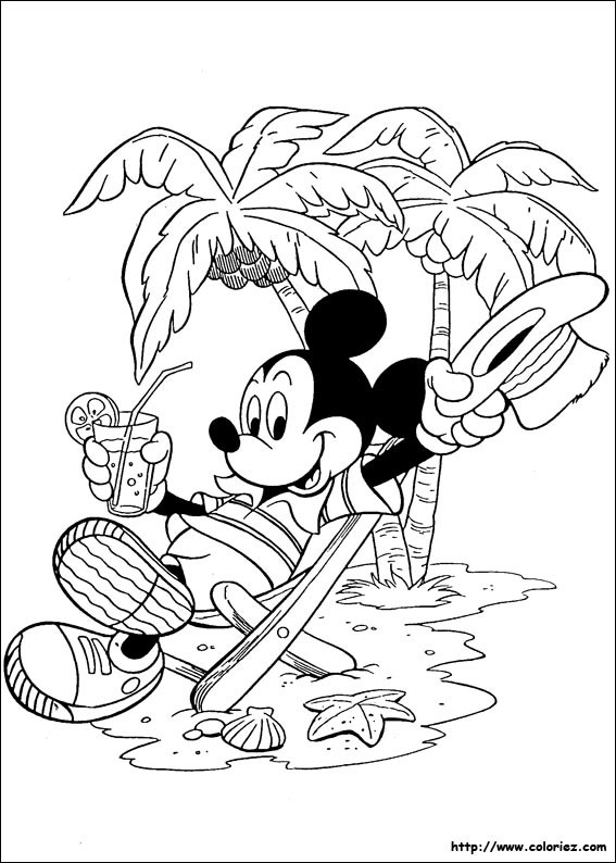 Coloriage et dessins gratuits Mickey à Hawaii à imprimer