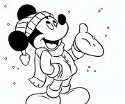 Coloriage Mickey aime la neige