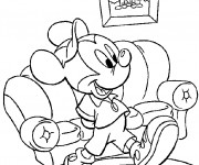 Coloriage Mickey au salon