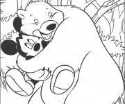 Coloriage Mickey avec un ours