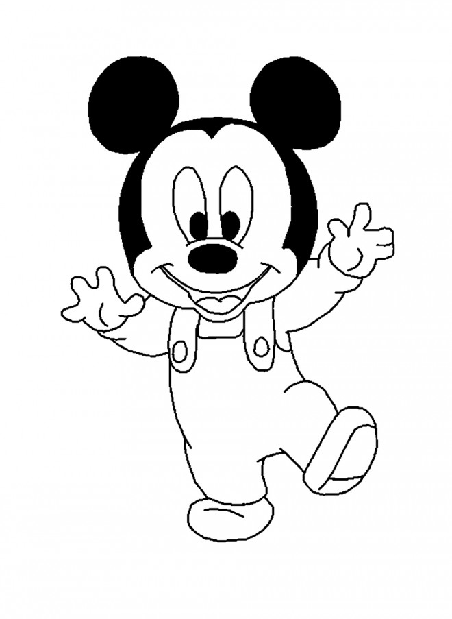 Coloriage Mickey Bebe Dessin Gratuit A Imprimer