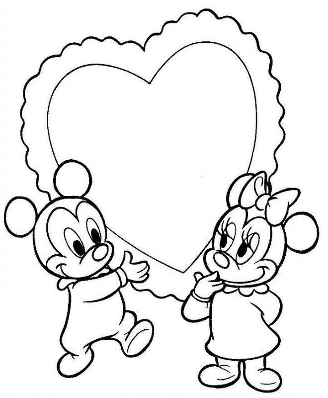 Coloriage Mickey Bebe Et Minnie Bebe