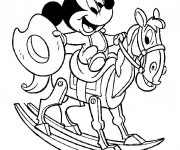 Coloriage Mickey b&eacute;b&eacute; s'amuse
