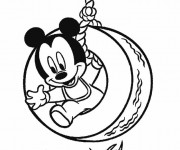 Coloriage Mickey dans la balan&ccedil;oire