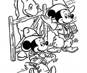 Coloriage Mickey dans la ferme