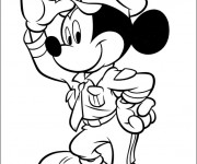 Coloriage Mickey en costume de marin