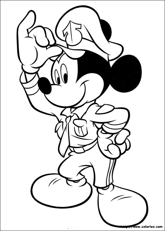 Coloriage et dessins gratuits Mickey en costume de marin à imprimer