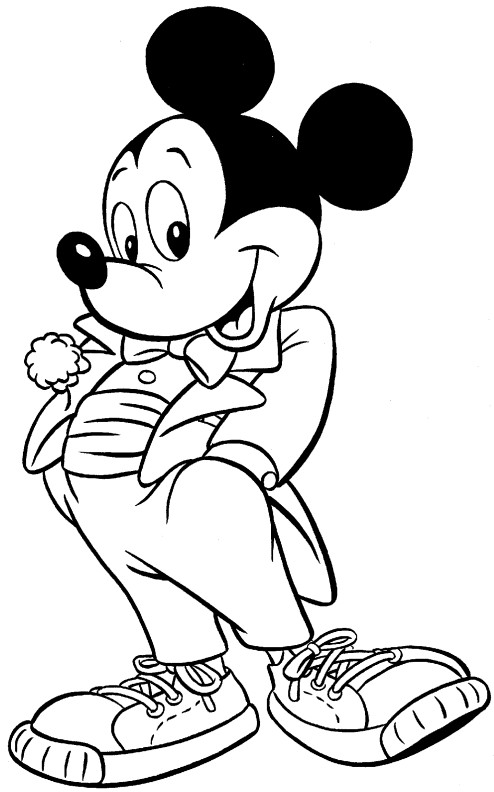 Coloriage et dessins gratuits Mickey en costume de soirée à imprimer