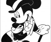 Coloriage Mickey en costume noir