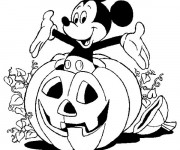 Coloriage Mickey en Halloween