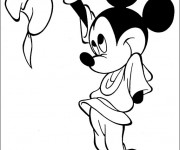 Coloriage Mickey en tant que robin des bois