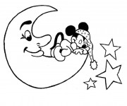 Coloriage Mickey endormie