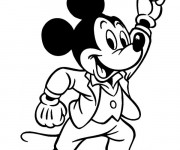 Coloriage Mickey est pr&ecirc;t pour ex&eacute;cuter son id&eacute;e