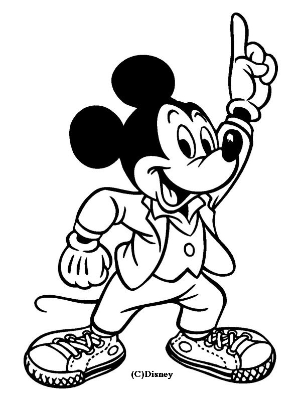 Coloriage et dessins gratuits Mickey est prêt pour exécuter son idée à imprimer