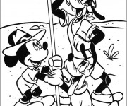 Coloriage Mickey et Dingo