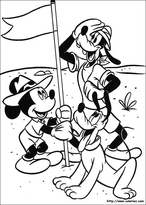 Coloriage et dessins gratuits Mickey et Dingo à imprimer
