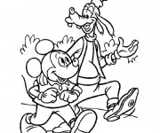 Coloriage et dessins gratuit Mickey et Dingo baladent à imprimer