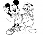 Coloriage Mickey et Donald