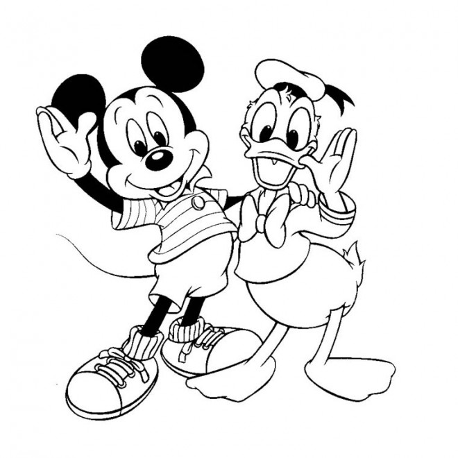 Coloriage et dessins gratuits Mickey et Donald à imprimer
