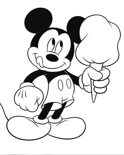 Coloriage et dessins gratuits Mickey mange de l'ice cream à imprimer