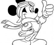 Coloriage et dessins gratuit Mickey Mouse confiant à imprimer