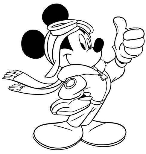 Coloriage et dessins gratuits Mickey Mouse confiant à imprimer