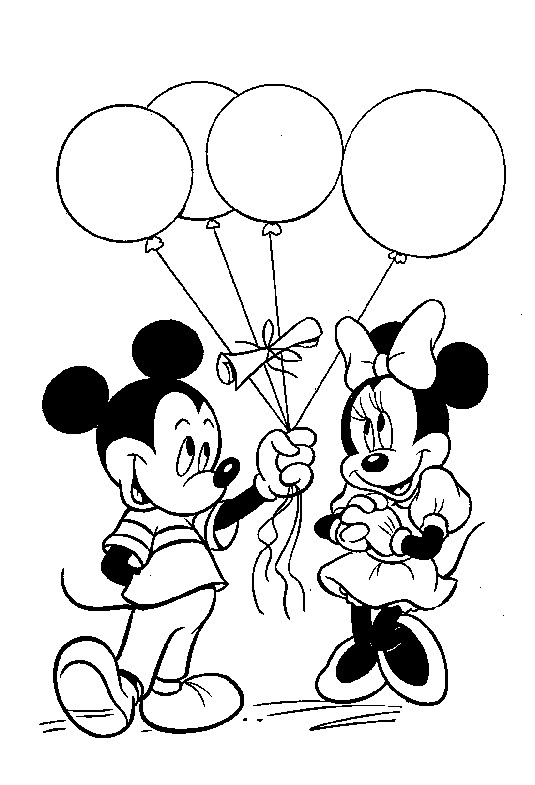 Coloriage et dessins gratuits Mickey offre un cadeau à Minnie à imprimer