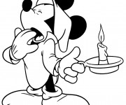 Coloriage et dessins gratuit Mickey s'endort à imprimer