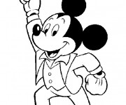 Coloriage Mickey s'est habillé en costume