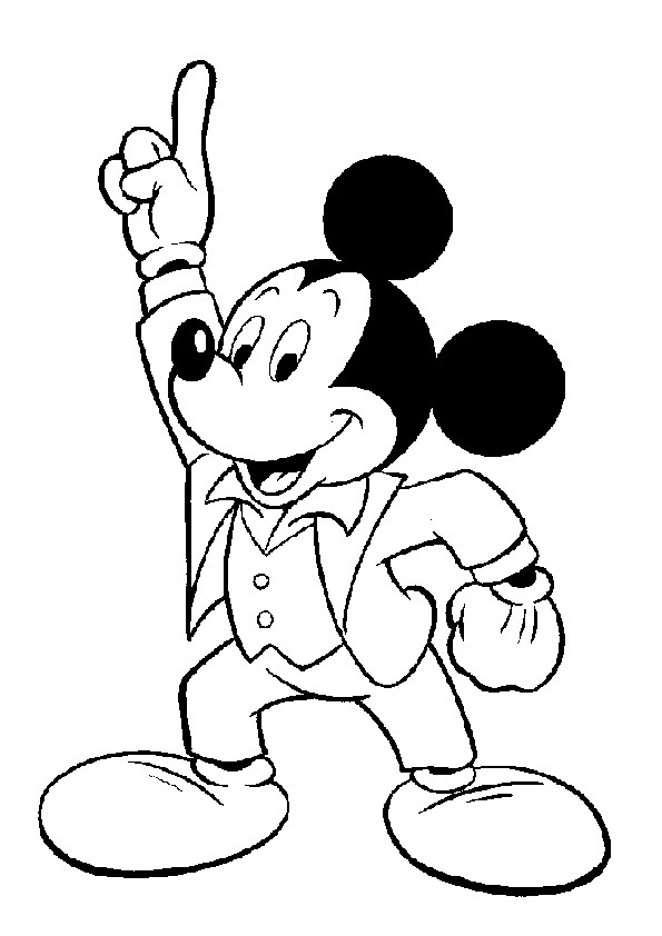 Coloriage et dessins gratuits Mickey s'est habillé en costume à imprimer