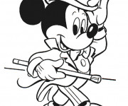 Coloriage Mickey salut avec respect
