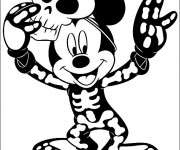 Coloriage Mickey se déguise pour Halloween